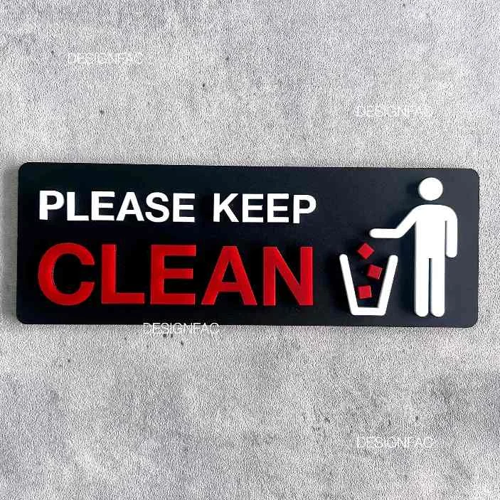 ป้ายโปรดรักษาความสะอาด PLEASE KEEP CLEAN ป้ายห้าม ป้ายอะคริลิค ป้ายสไตล์โมเดิร์น มินิมอล,Designfac ป้ายโปรดรักษาความสะอาด PLEASE KEEP CLEAN ป้ายห้าม ป้ายอะคริลิค ป้ายสไตล์โมเดิร์น มินิมอล,Designfac