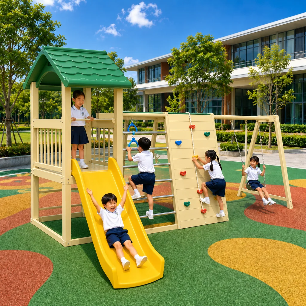 เครื่องเล่นหอคอย รุ่น Woodland Adventure Swing Set เครื่องเล่นหอคอย รุ่น Woodland Adventure Swing Set