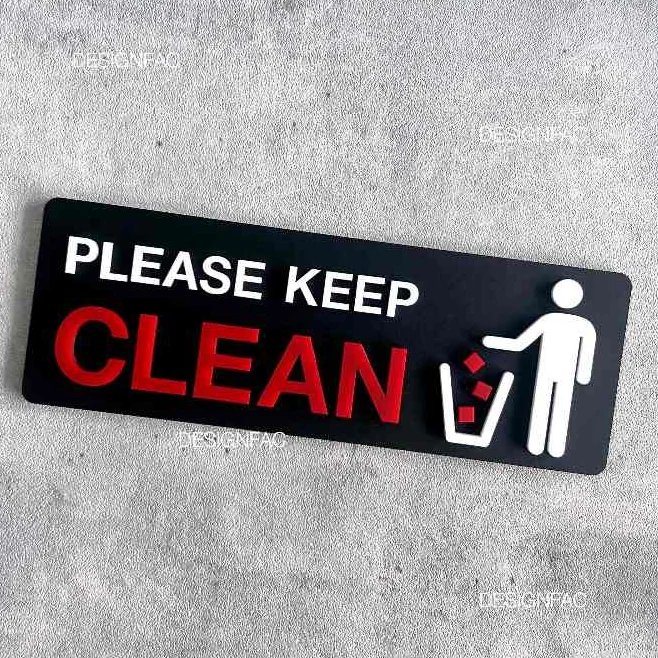 ป้ายโปรดรักษาความสะอาด PLEASE KEEP CLEAN ป้ายห้าม ป้ายอะคริลิค ป้ายสไตล์โมเดิร์น มินิมอล,Designfac ป้ายโปรดรักษาความสะอาด PLEASE KEEP CLEAN ป้ายห้าม ป้ายอะคริลิค ป้ายสไตล์โมเดิร์น มินิมอล,Designfac