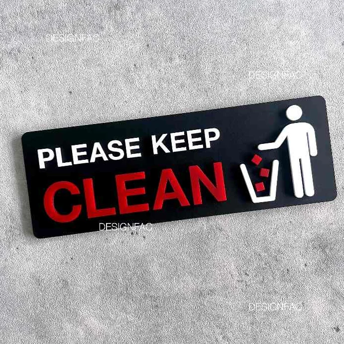 ป้ายโปรดรักษาความสะอาด PLEASE KEEP CLEAN ป้ายห้าม ป้ายอะคริลิค ป้ายสไตล์โมเดิร์น มินิมอล,Designfac ป้ายโปรดรักษาความสะอาด PLEASE KEEP CLEAN ป้ายห้าม ป้ายอะคริลิค ป้ายสไตล์โมเดิร์น มินิมอล,Designfac