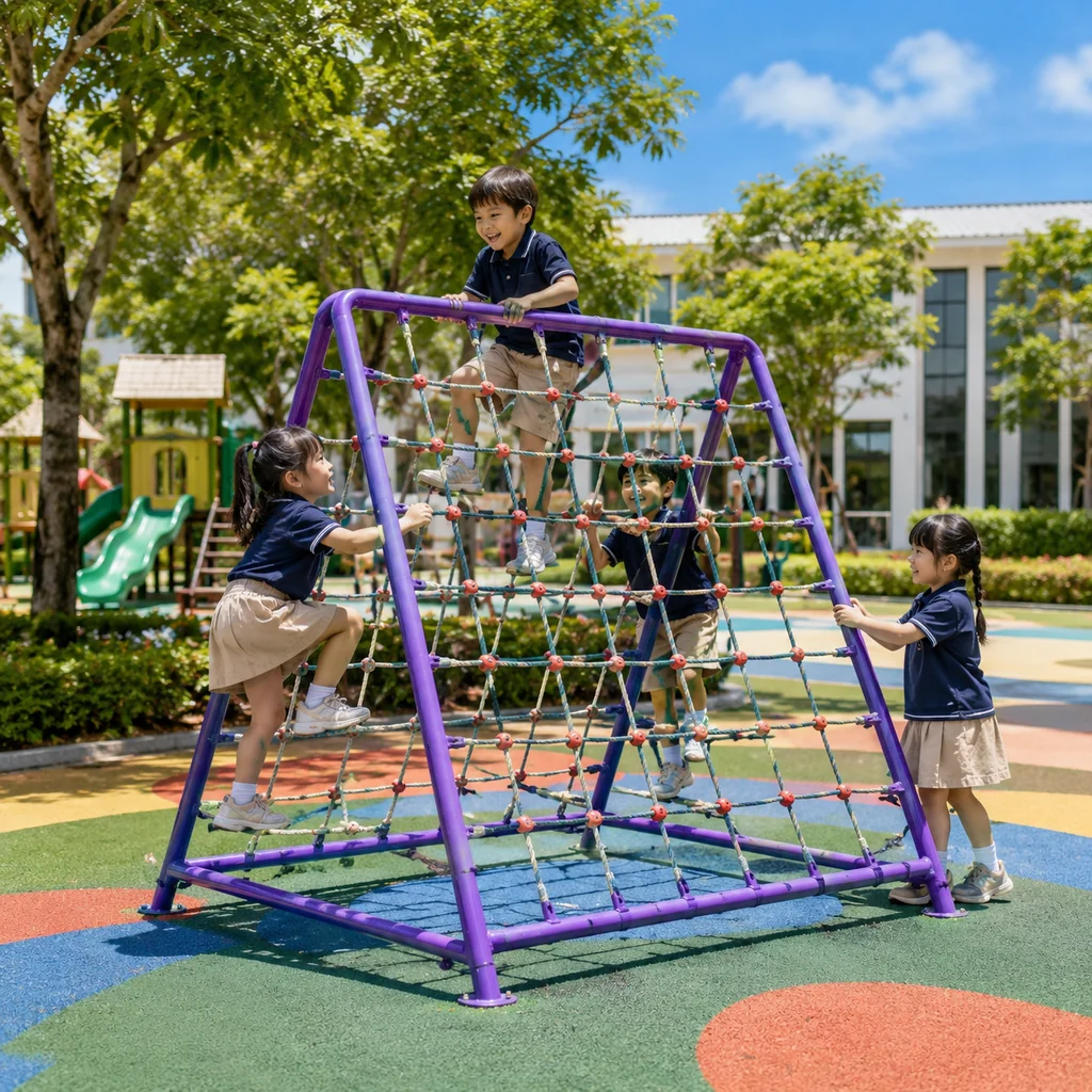เครื่องเล่นปีนป่ายเชือกทรง A-Frame เครื่องเล่นปีนป่ายเชือกทรง A-Frame