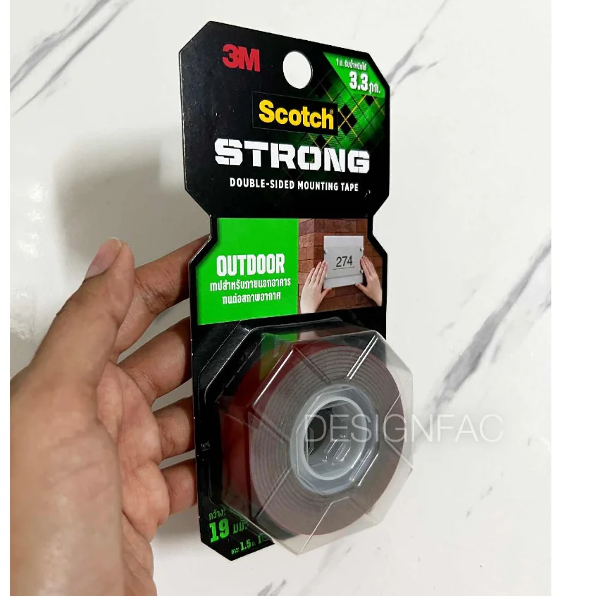 เทปกาว2หน้าติดป้าย SCOTCH STRONG เทปกาวติดกระจก เทปกาวสองหน้าแรงยึดติดสูง 19มม.x1.5ม. สก๊อตช์ 411 เทปกาว2หน้าติดป้าย SCOTCH STRONG เทปกาวติดกระจก เทปกาวสองหน้าแรงยึดติดสูง 19มม.x1.5ม. สก๊อตช์ 411