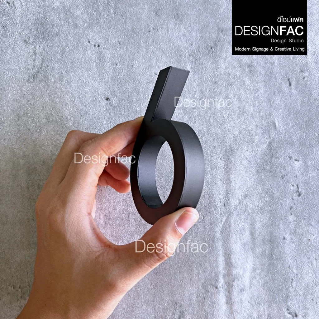 ป้ายบ้านเลขที่สแตนเลสสีดำ สูง 10 cm นูน 1.5 cm ป้ายเลขที่บ้าน ป้ายสวยโมเดิร์นมินิมอล สวยทน,Designfac