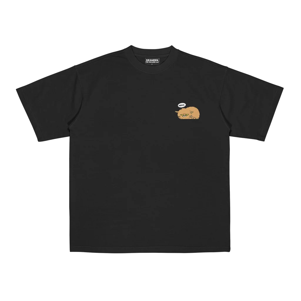 Oversized T-Shirt: Black - ปู่หนอนบุ้งขน