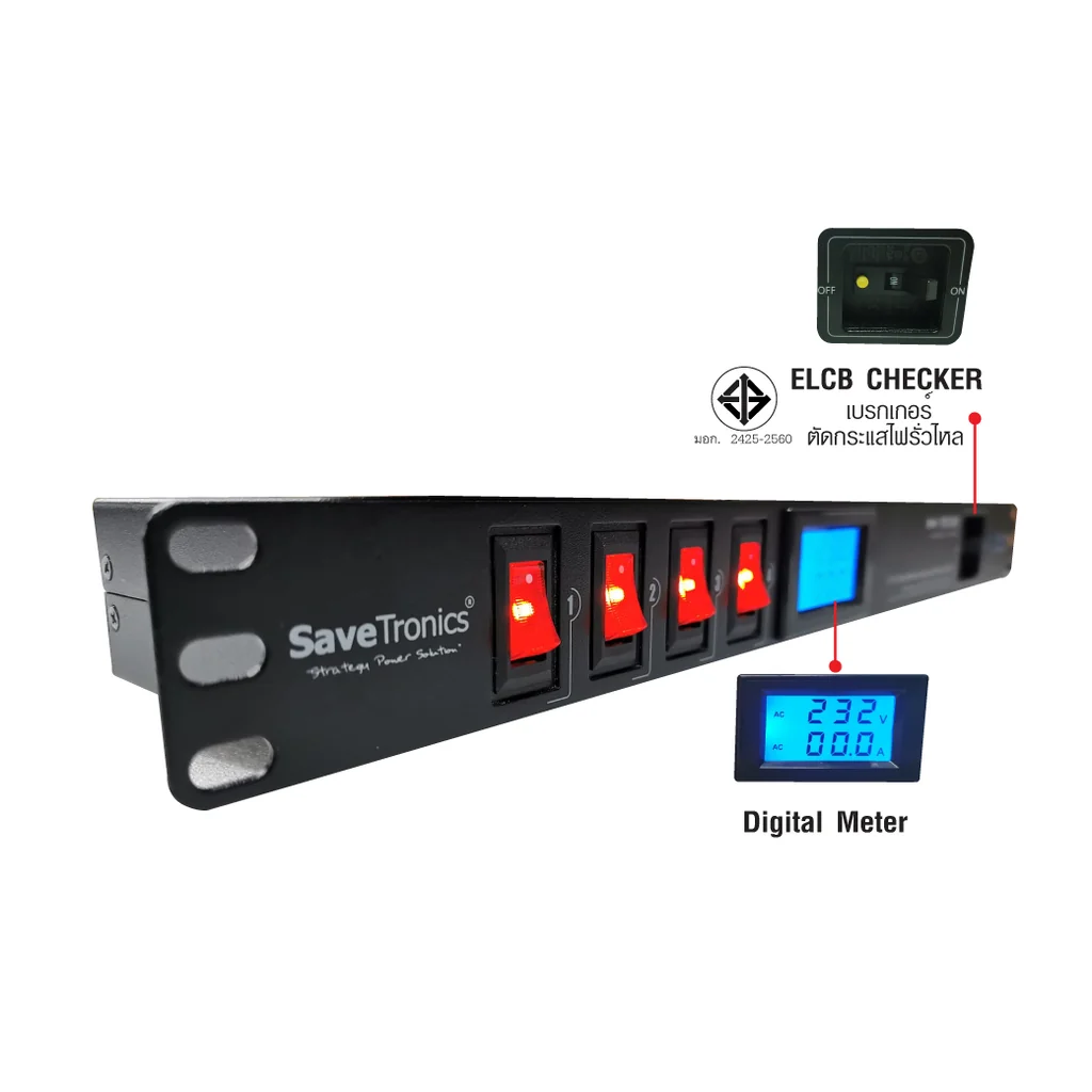 SaveTronics Model : PER-8EM เครื่องป้องกันลดทอนไฟกระชาก ชนิดตัดไฟรั่วอัตโนมัติ Rack 19" 1 U SaveTronics Model : PER-8EM เครื่องป้องกันลดทอนไฟกระชาก ชนิดตัดไฟรั่วอัตโนมัติ Rack 19" 1 U