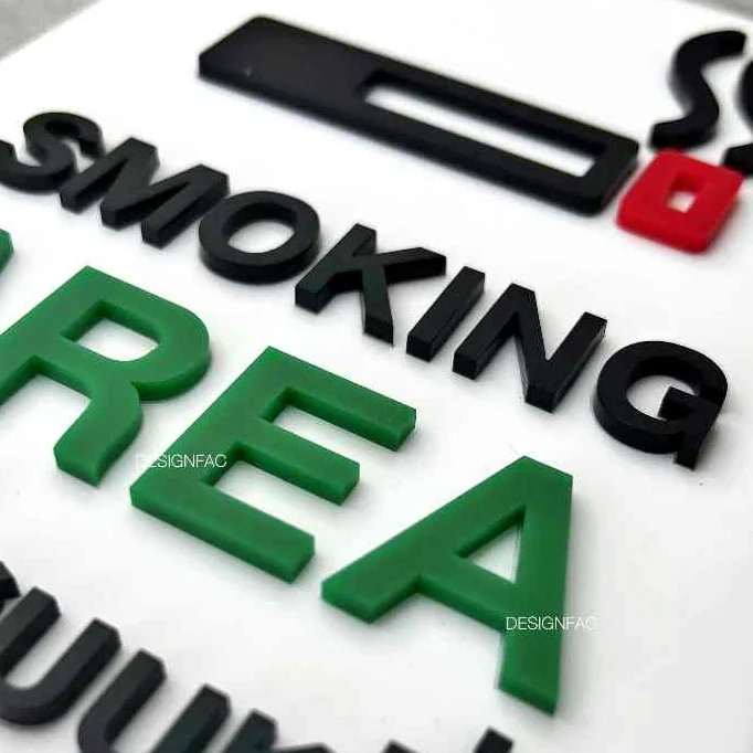 ป้ายพื้นที่สูบบุหรี่ SMOKING AREA พร้อมส่ง ป้ายเตือน ป้ายห้าม ป้ายอะคริลิค โมเดิร์นมินิมอล,Designfac