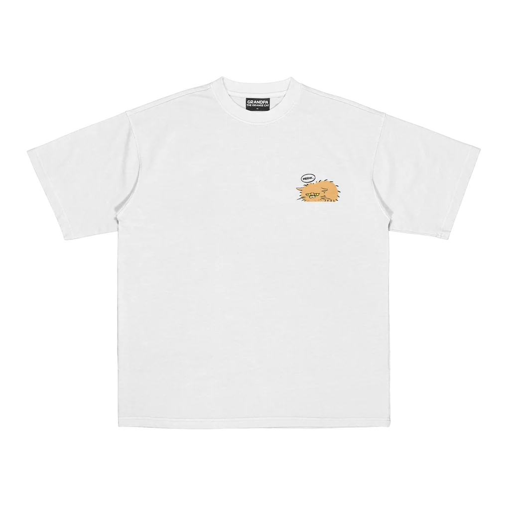 Oversized T-Shirt: Light Grey - ปู่หนอนบุ้งขน