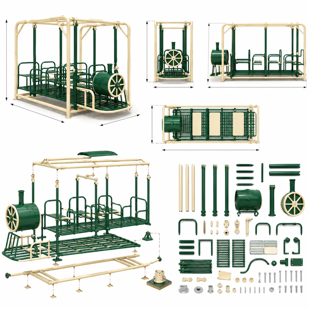รถไฟโยกสนามเด็กเล่น รุ่น Premium 4 ที่นั่ง (Thai Playground Premium Train Rocker) รถไฟโยกสนามเด็กเล่น รุ่น Premium 4 ที่นั่ง (Thai Playground Premium Train Rocker)