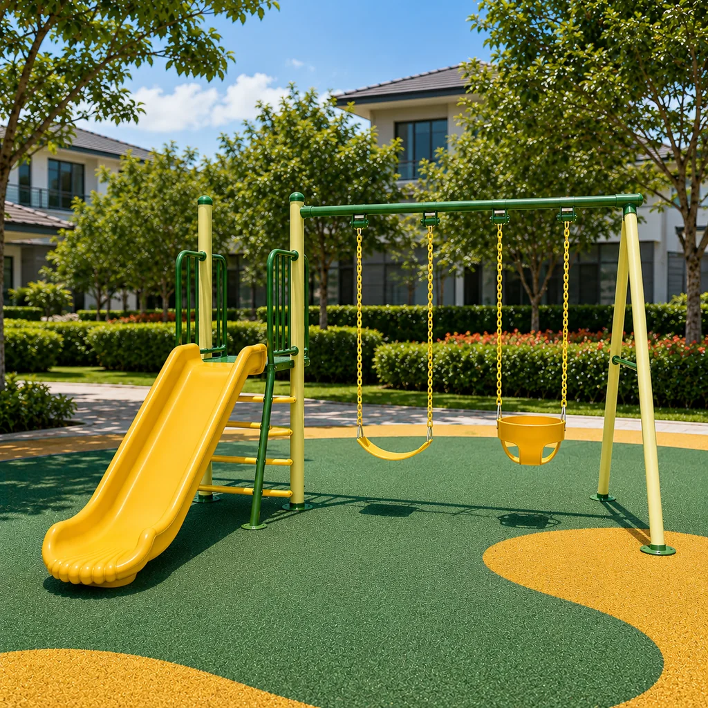 ชุดกระดานลื่นพร้อมชิงช้า 2 ที่นั่ง รุ่น Family Fun 120 ชุดกระดานลื่นพร้อมชิงช้า 2 ที่นั่ง รุ่น Family Fun 120