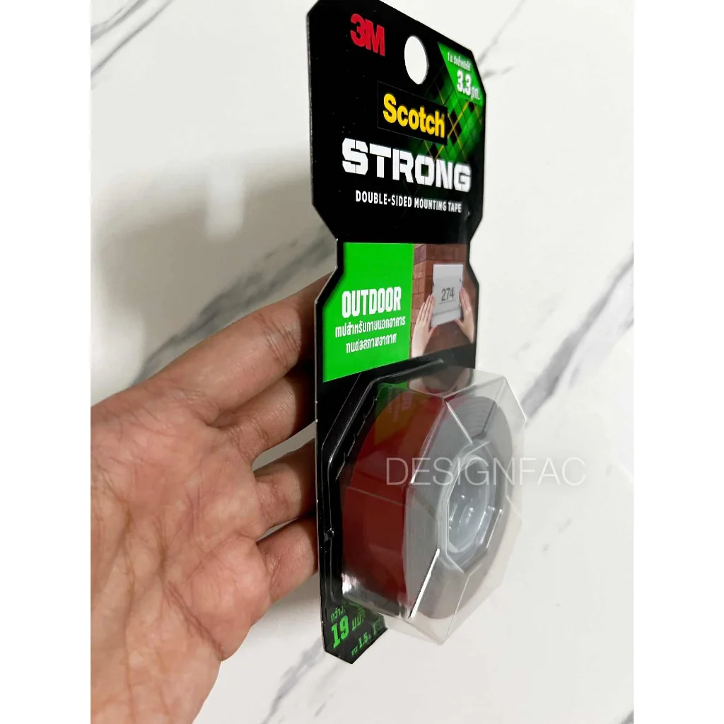 เทปกาว2หน้าติดป้าย SCOTCH STRONG เทปกาวติดกระจก เทปกาวสองหน้าแรงยึดติดสูง 19มม.x1.5ม. สก๊อตช์ 411 เทปกาว2หน้าติดป้าย SCOTCH STRONG เทปกาวติดกระจก เทปกาวสองหน้าแรงยึดติดสูง 19มม.x1.5ม. สก๊อตช์ 411