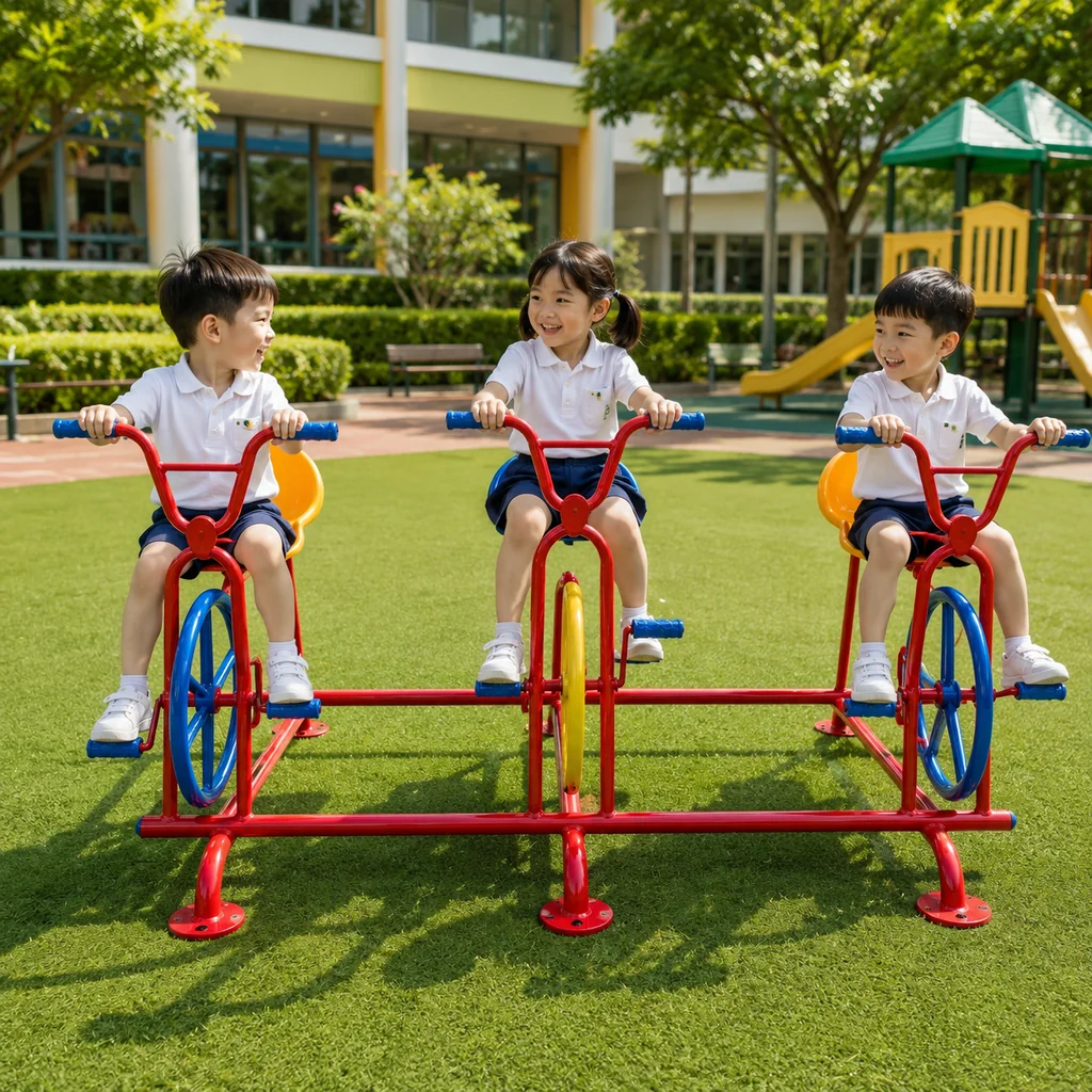 เครื่องปั่นจักรยานเด็ก 3 ที่นั่ง รุ่น Triple Fun Cycle – Thai Playground เครื่องปั่นจักรยานเด็ก 3 ที่นั่ง รุ่น Triple Fun Cycle – Thai Playground