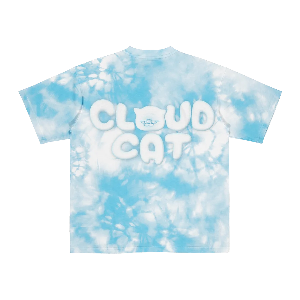 Blue Tie-Dye Oversized T-Shirt: ปู่ก้อนเมฆ