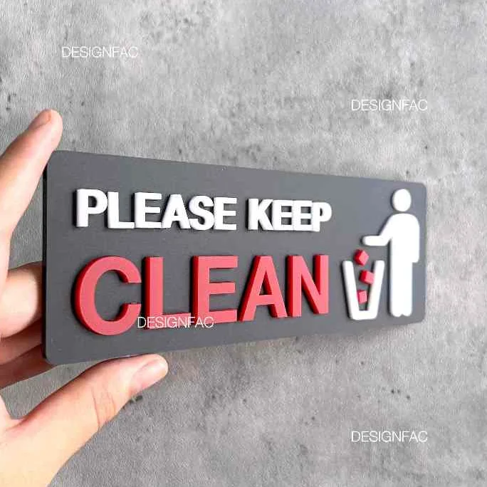 ป้ายโปรดรักษาความสะอาด PLEASE KEEP CLEAN ป้ายห้าม ป้ายอะคริลิค ป้ายสไตล์โมเดิร์น มินิมอล,Designfac ป้ายโปรดรักษาความสะอาด PLEASE KEEP CLEAN ป้ายห้าม ป้ายอะคริลิค ป้ายสไตล์โมเดิร์น มินิมอล,Designfac