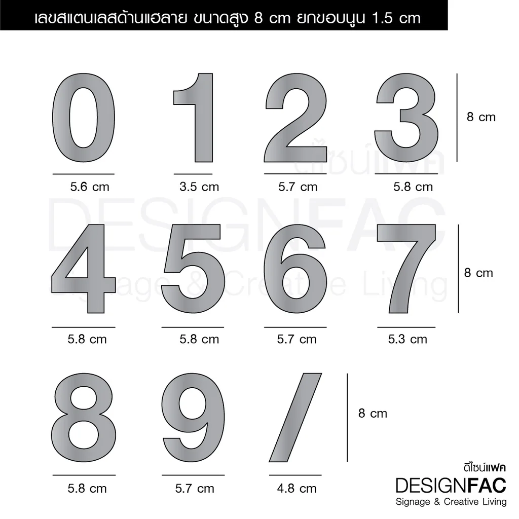 ป้ายบ้านเลขที่สแตนเลส สูง8cm ป้ายเลขที่บ้านโลหะโมเดิร์น ป้ายมินิมอลสวย มูจิ,Designfac ป้ายบ้านเลขที่สแตนเลส สูง8cm ป้ายเลขที่บ้านโลหะโมเดิร์น ป้ายมินิมอลสวย มูจิ,Designfac