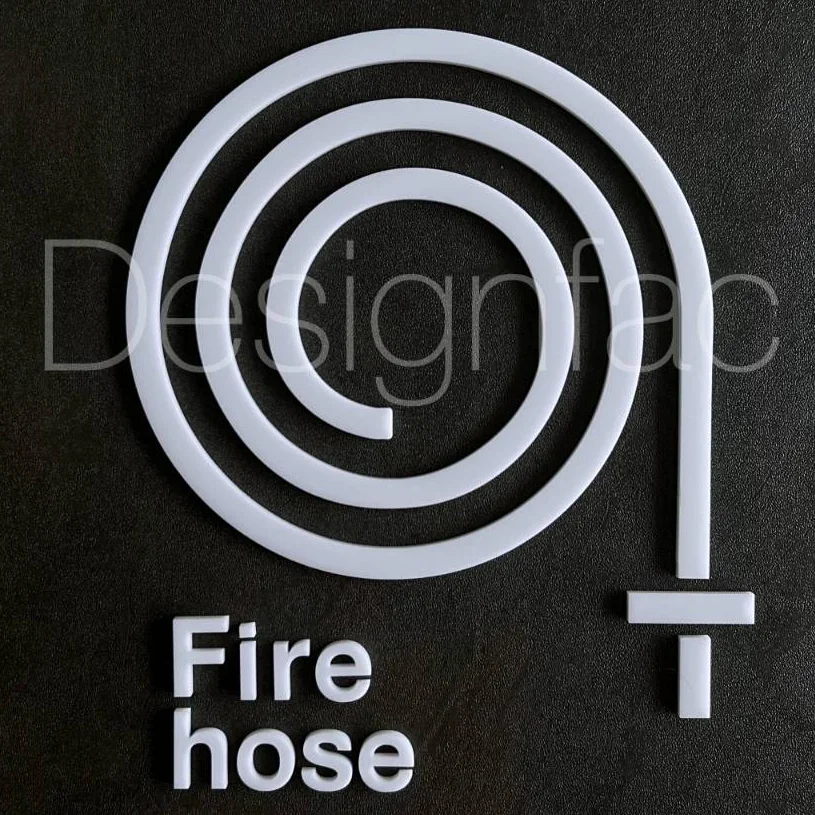 ป้ายสัญลักษณ์สายฉีดดับเพลิง Fire House ป้ายฉุกเฉิน ป้ายความปลอดภัย โมเดิร์น มินิมอล, Designfac