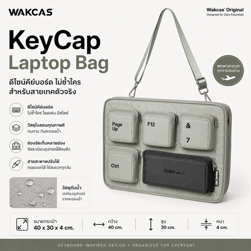 WAKCAS KeyCap Laptop Bag กระเป๋าโน้ตบุ๊ก 16 นิ้ว Laptop Sleeve กันละอองน้ำ ใส่ MacBook Laptop WAKCAS KeyCap Laptop Bag กระเป๋าโน้ตบุ๊ก 16 นิ้ว Laptop Sleeve กันละอองน้ำ ใส่ MacBook Laptop