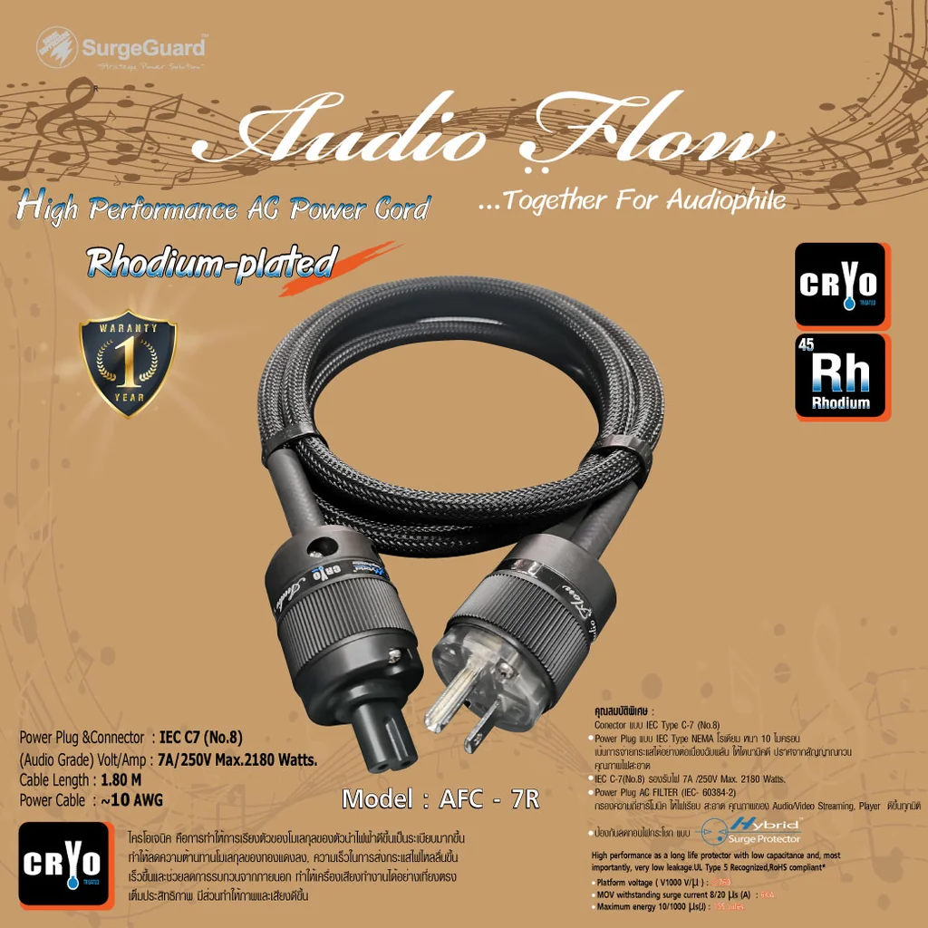 Audio Flow : AFC-7R High Performance AC Power Cord (IEC-C7) Audio Flow : AFC-7R High Performance AC Power Cord (IEC-C7)