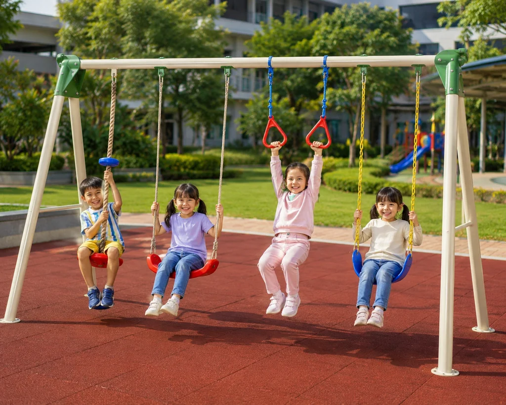 ชุดชิงช้าขาเอมัลติฟังก์ชัน 4 กิจกรรม รุ่น Adventure Swing Set – Thai Playground ชุดชิงช้าขาเอมัลติฟังก์ชัน 4 กิจกรรม รุ่น Adventure Swing Set – Thai Playground