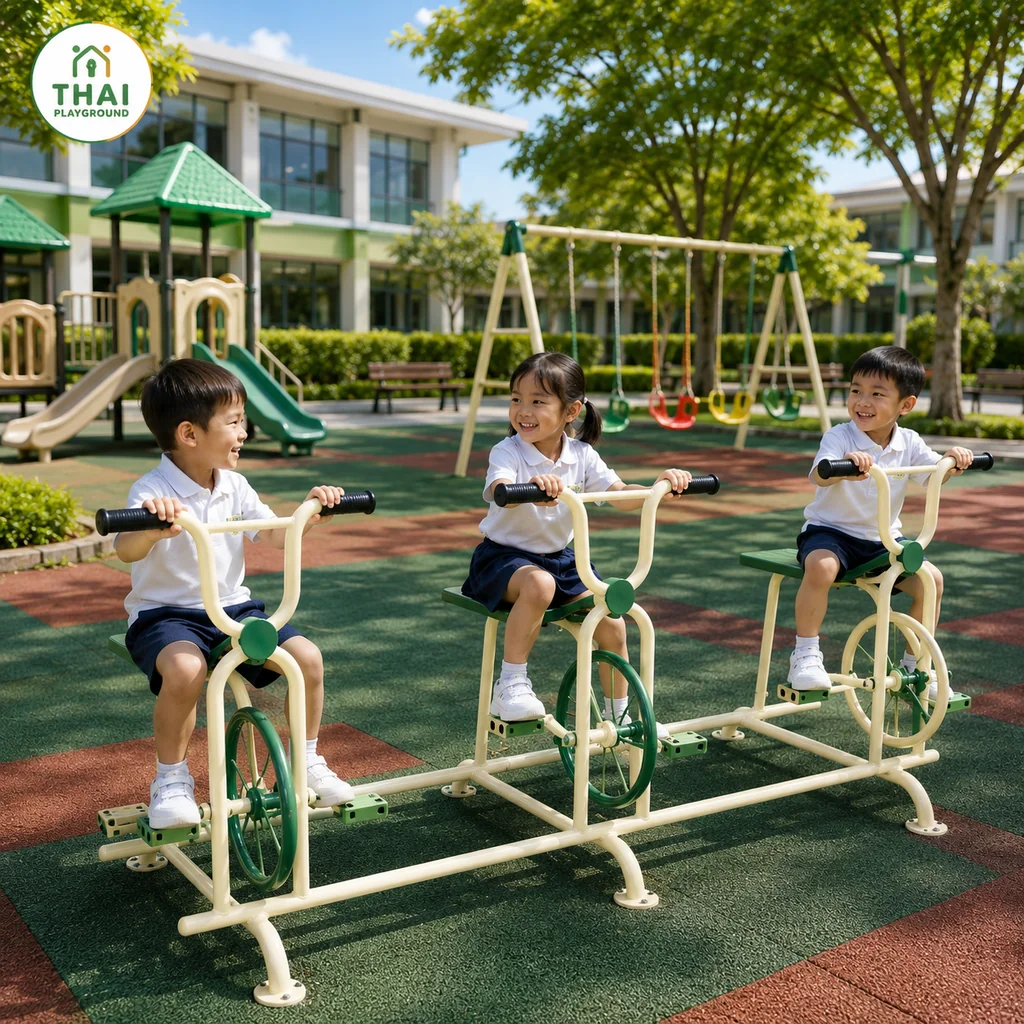 เครื่องปั่นจักรยานเด็ก 3 ที่นั่ง รุ่น Triple Fun Cycle – Thai Playground เครื่องปั่นจักรยานเด็ก 3 ที่นั่ง รุ่น Triple Fun Cycle – Thai Playground