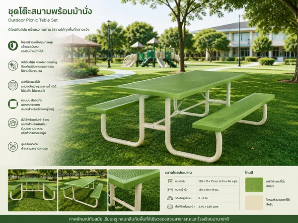 ชุดโต๊ะปิคนิก (Outdoor Picnic Table Set) image 2 ชุดโต๊ะปิคนิก (Outdoor Picnic Table Set) image 2