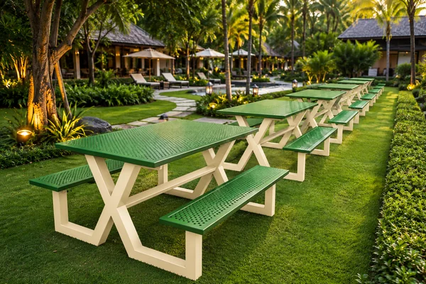 ชุดโต๊ะปิกนิกเหล็กปั๊มรู รุ่น TP Picnic Resort X-150 image 4 ชุดโต๊ะปิกนิกเหล็กปั๊มรู รุ่น TP Picnic Resort X-150 image 4