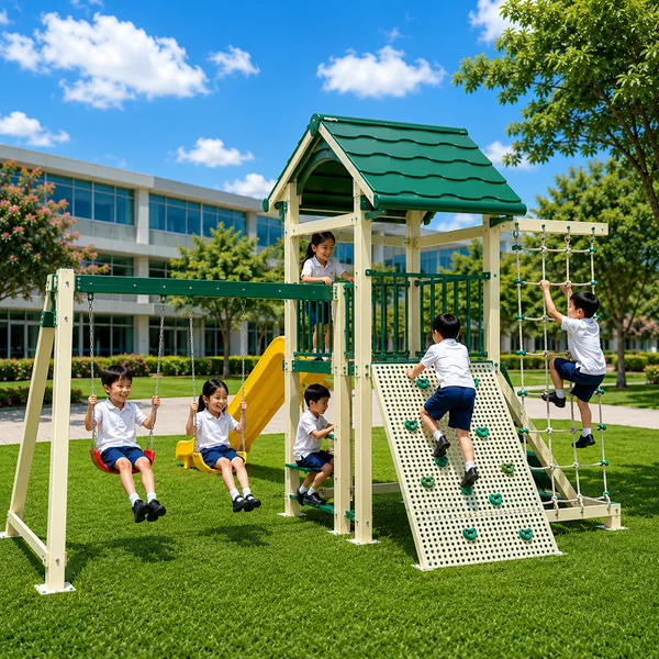 เครื่องเล่นสนามเด็กเล่นไม้ รุ่น Green Roof Adventure image 2 เครื่องเล่นสนามเด็กเล่นไม้ รุ่น Green Roof Adventure image 2