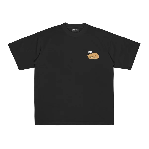 Oversized T-Shirt: Black - ปู่หนอนบุ้งขน image 2