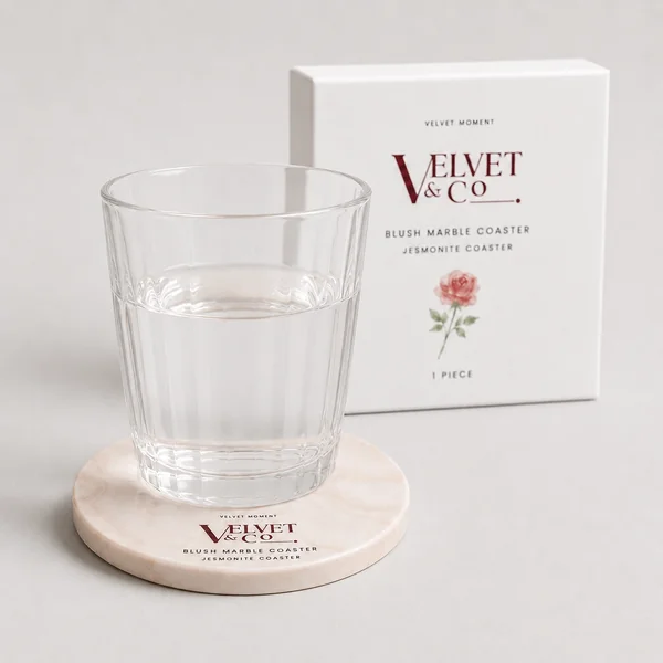 Blush Marble Jesmonite Coaster image 2