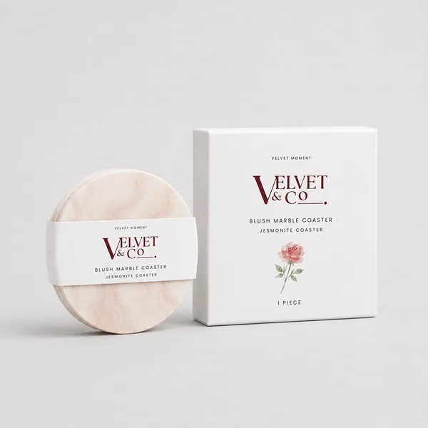 Blush Marble Jesmonite Coaster image 1