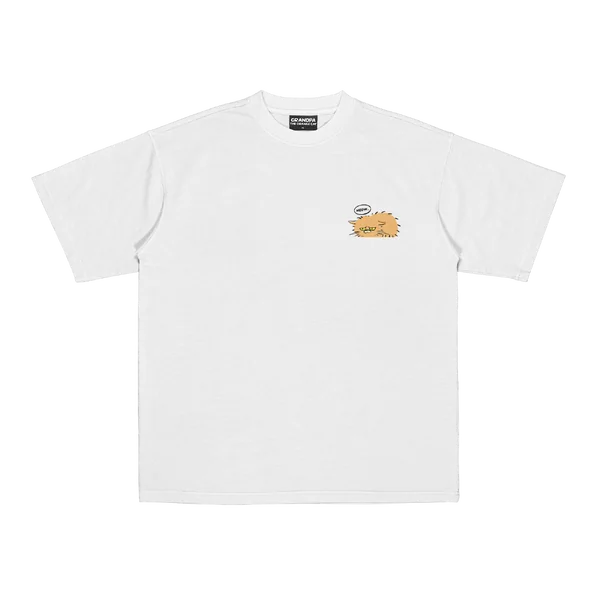 Oversized T-Shirt: Light Grey - ปู่หนอนบุ้งขน image 2