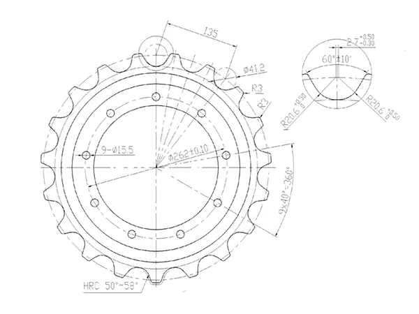 SPROCKET YANMAR VIO55-6 image 2 SPROCKET YANMAR VIO55-6 image 2