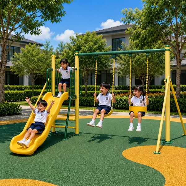 ชุดกระดานลื่นพร้อมชิงช้า 2 ที่นั่ง รุ่น Family Fun 120 image 1 ชุดกระดานลื่นพร้อมชิงช้า 2 ที่นั่ง รุ่น Family Fun 120 image 1