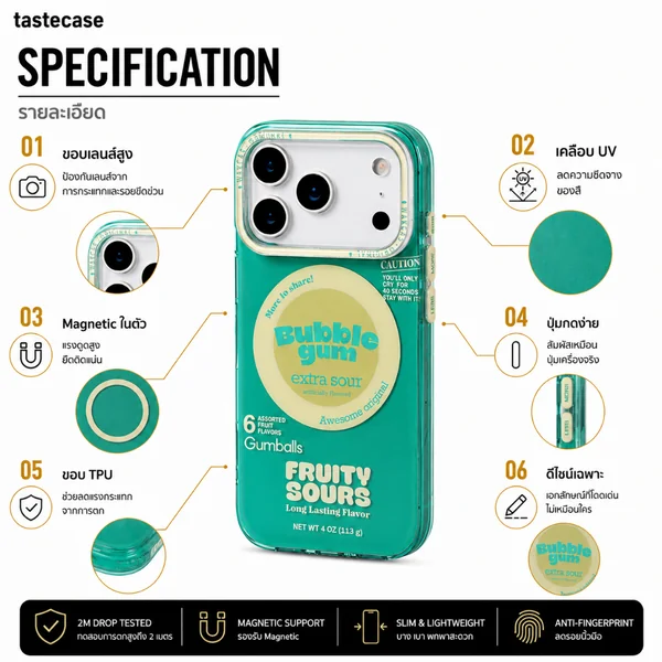 Wakcas Bubble Gum Magnetic with Pop เคสสำหรับ iPhone 18 Pro Max,และ iPhone 18 Pro image 2