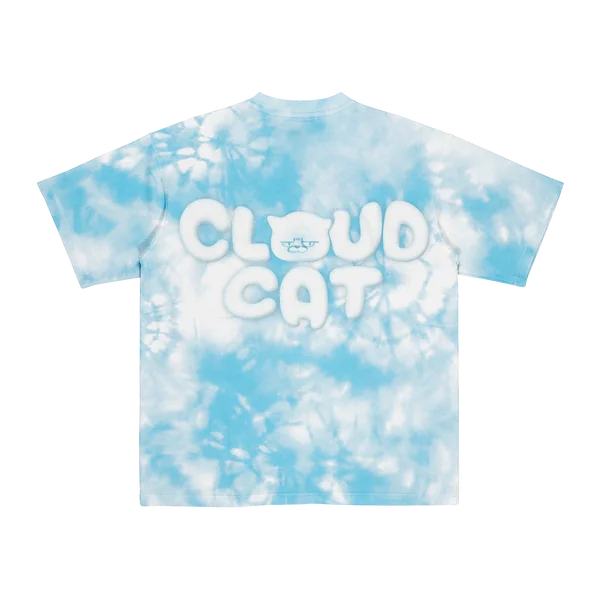 Blue Tie-Dye Oversized T-Shirt: ปู่ก้อนเมฆ image 1