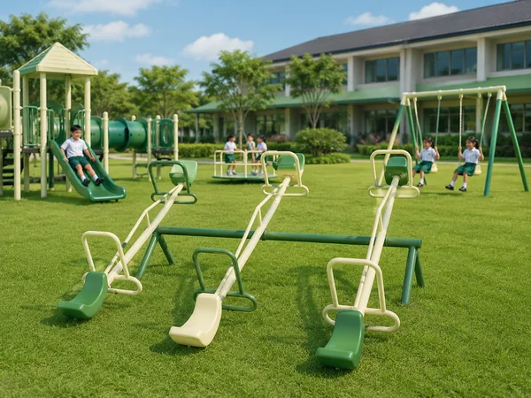 เครื่องเล่นโยกคู่ 3 ที่นั่ง (Triple Seesaw) image 1 เครื่องเล่นโยกคู่ 3 ที่นั่ง (Triple Seesaw) image 1