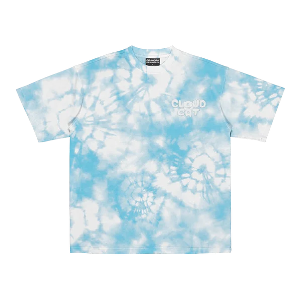 Blue Tie-Dye Oversized T-Shirt: ปู่ก้อนเมฆ image 2