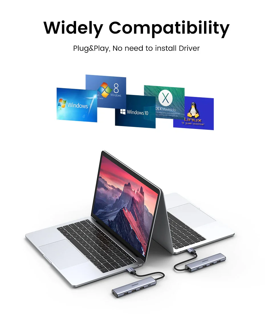 UGREEN 4 Port USB3.0 Expansion Hub with PD/Micro USB