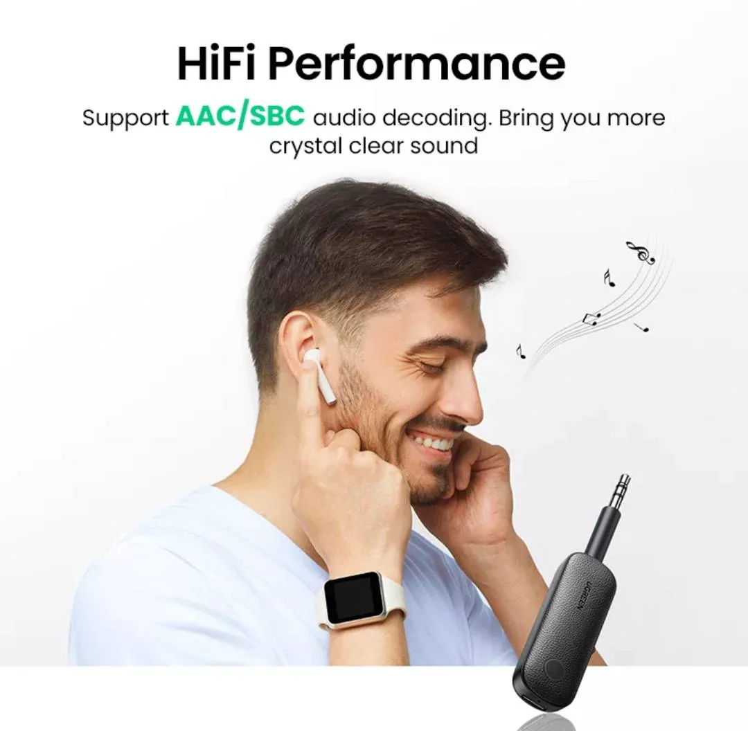 UGREEN 80893 Bluetooth 5.0 Receiver & Transmitter (2IN1)