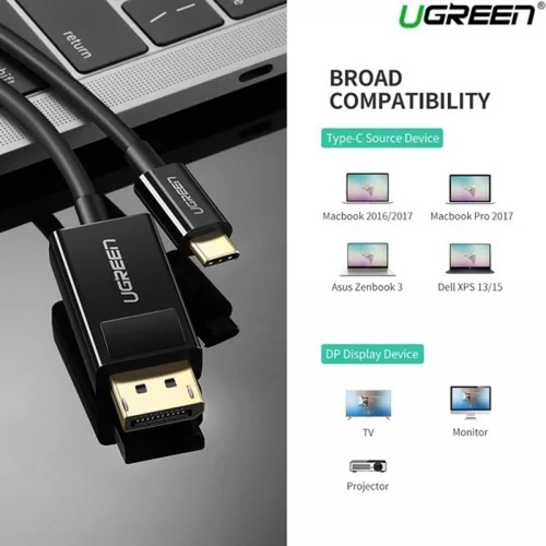 UGREEN (MM139/CM556) USB-C to DisplayPort USB 3.1 Thunderbolt 3 8K 1.5M (90309)